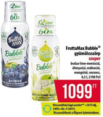 FruttaMax Bubble gyümölcsszörp