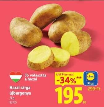 Hazai sárga újburgonya