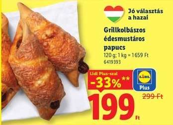 Grillkolbászos édesmustáros papucs