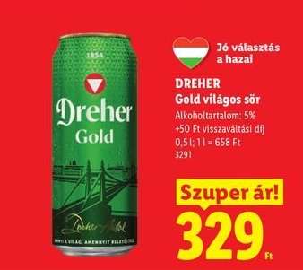 DREHER Gold világos sör*