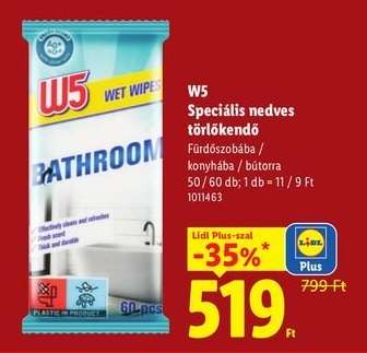 W5 Speciális nedves törlőkendő