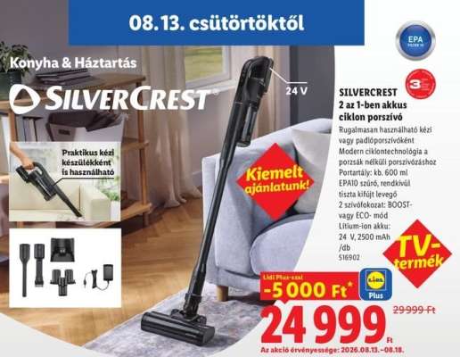 SILVERCREST 2 az 1-ben akkus ciklon porszívó