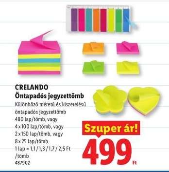 crelando Öntapadós jegyzettömb