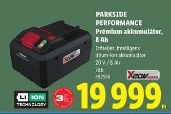 PARKSIDE PERFORMANCE Prémium akkumulátor, 8 Ah