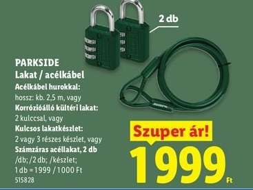 PARKSIDE Lakat / acélkábel