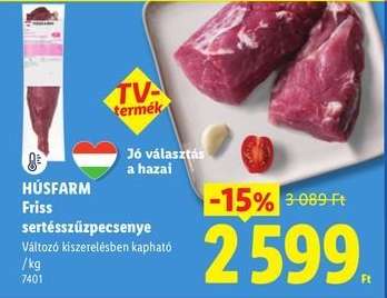 HÚSFARM Friss sertésszűzpecsenye