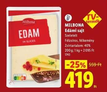 MILBONA Edámi sajt