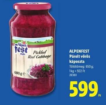 ALPENFEST Párolt vörös káposzta