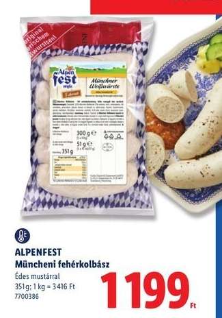 ALPENFEST Müncheni fehérkolbász