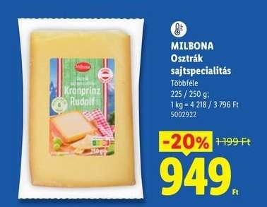 MILBONA Osztrák sajtspecialitás
