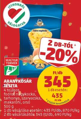 Aranykosár Tészta