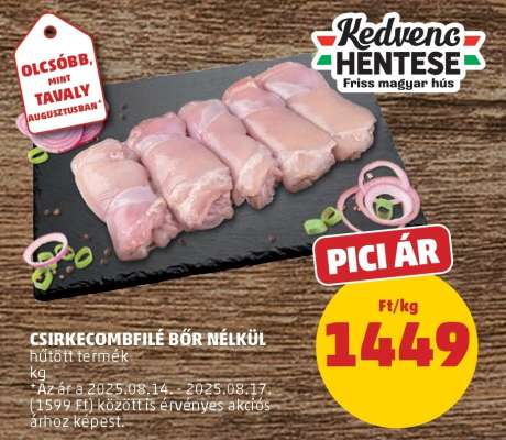 Csirkecombfilé bőr nélkül