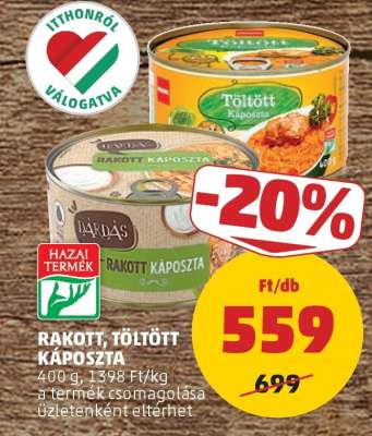 RAKOTT, TÖLTÖTT KÁPOSZTA