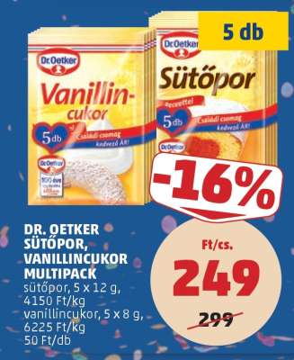 Dr. Oetker Sütőpor, Vanillincukor Multipack