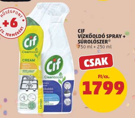 Cif Vízkőoldó Spray + Súrolószer