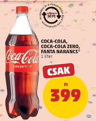 Coca Cola / Coca Cola Zero / Fanta narancs