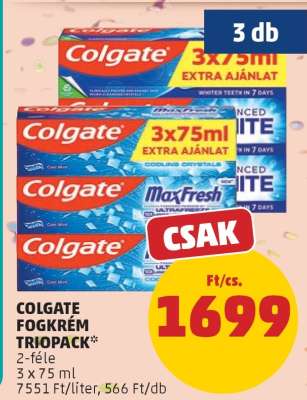 COLGATE FOGKRÉM TRIOPACK