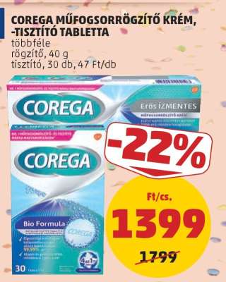 COREGA MŰFOGSORRÖGZÍTŐ KRÉM, -TISZTÍTÓ TABLETTA