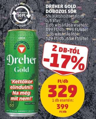 Dreher Gold Dobozos Sör