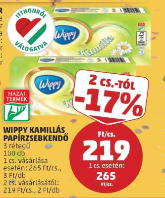 Wippy Kamillás Papírzsebkendő