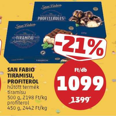 SAN FABIO TIRAMISU, PROFITEROL