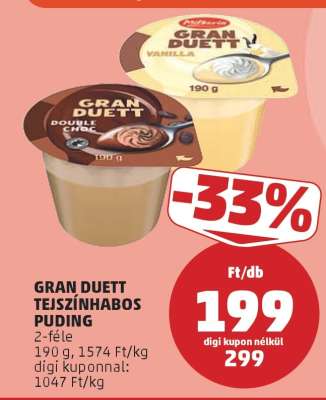 GRAN DUETT TEJSZÍNHABOS PUDING
