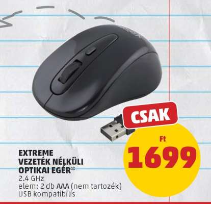 EXTREME VEZETÉK NÉLKÜLI OPTIKAI EGÉR