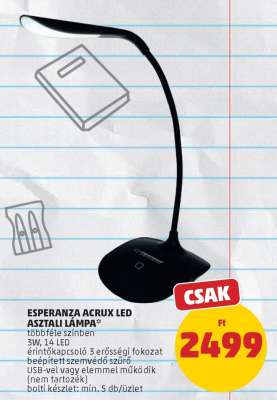 ESPERANZA ACRUX LED ASZTALI LÁMPA