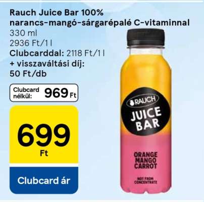 Rauch Juice Bar 100% narancs-mangó-sárgarépalé C-vitaminnal