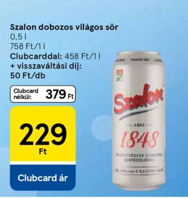 Szalon dobozos világos sör
