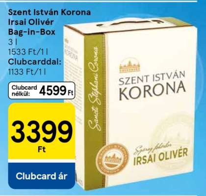 Szent István Korona Irsai Olivér Bag-in-Box