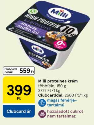 Milli proteines krém
