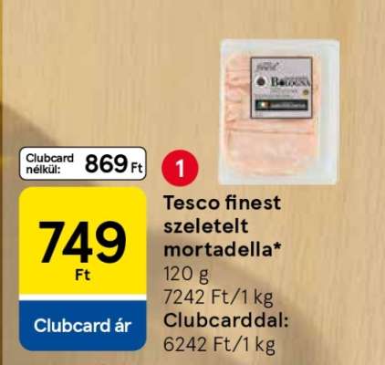 Tesco finest szeletelt Mortadella