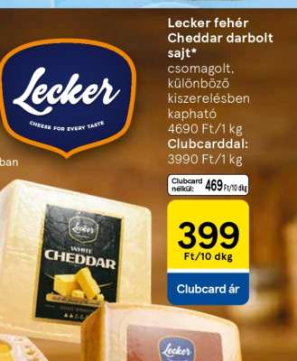 Lecker fehér Cheddar darbolt sajt