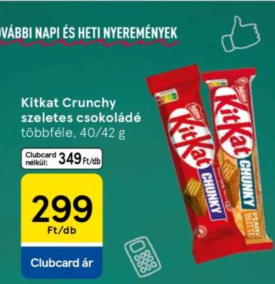 Kitkat Crunchy szeletes csokoládé