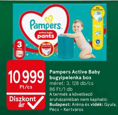 Pampers Active Baby bugyipelenka box