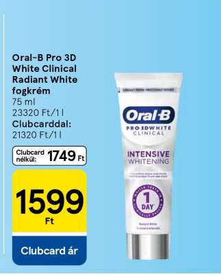 Oral-B Pro 3D White Clinical Radiant White fogkrém