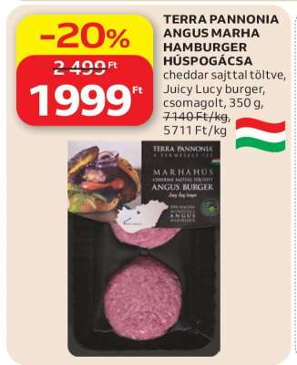 TERRA PANNONIA ANGUS MARHA HAMBURGER HÚSPOGÁCSA