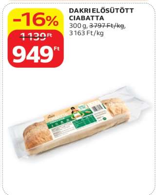 DAKRI ELŐSÜTÖTT CIABATTA