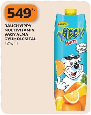 RAUCH YIPPY MULTIVITAMIN VAGY ALMA GYÜMÖLCSITAL