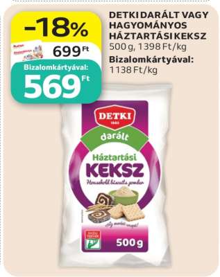 DETKI DARÁLT VAGY HAGYOMÁNYOS HÁZTARTÁSI KEKSZ