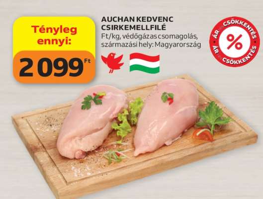 AUCHAN KEDVENC CSIRKEMELLFILÉ