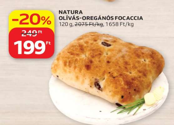 NATURA OLÍVÁS-OREGÁNÓS FOCACCIA