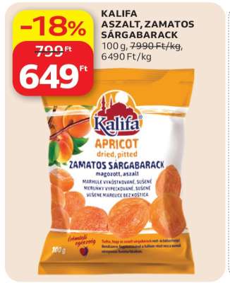 KALIFA ASZALT, ZAMATOS SÁRGABARACK
