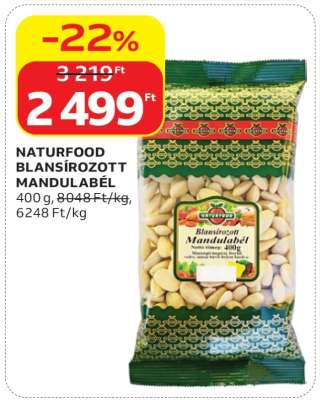 NATURFOOD BLANSÍROZOTT MANDULABÉL