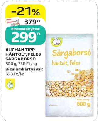 Auchan Tipp Hántolt, Feles Sárgaborsó