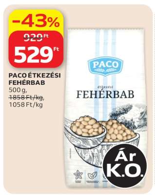 PACO ÉTKEZÉSI FEHÉRBAB