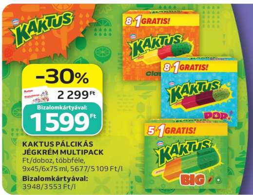 Kaktus Pálcikás Jégkrém Multipack