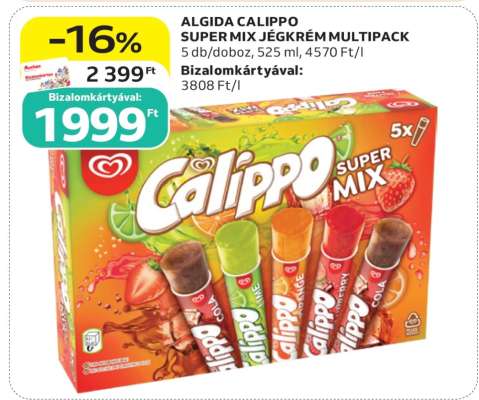 ALGIDA CALIPPO SUPER MIX JÉGKRÉM MULTIPACK
