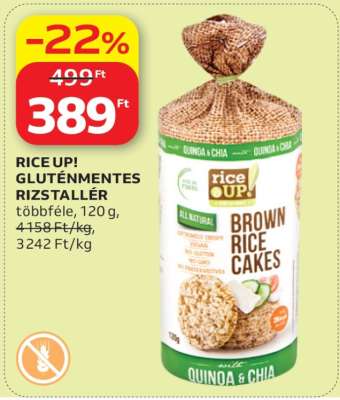RICE UP! GLUTÉNMENTES RIZSTALLÉR